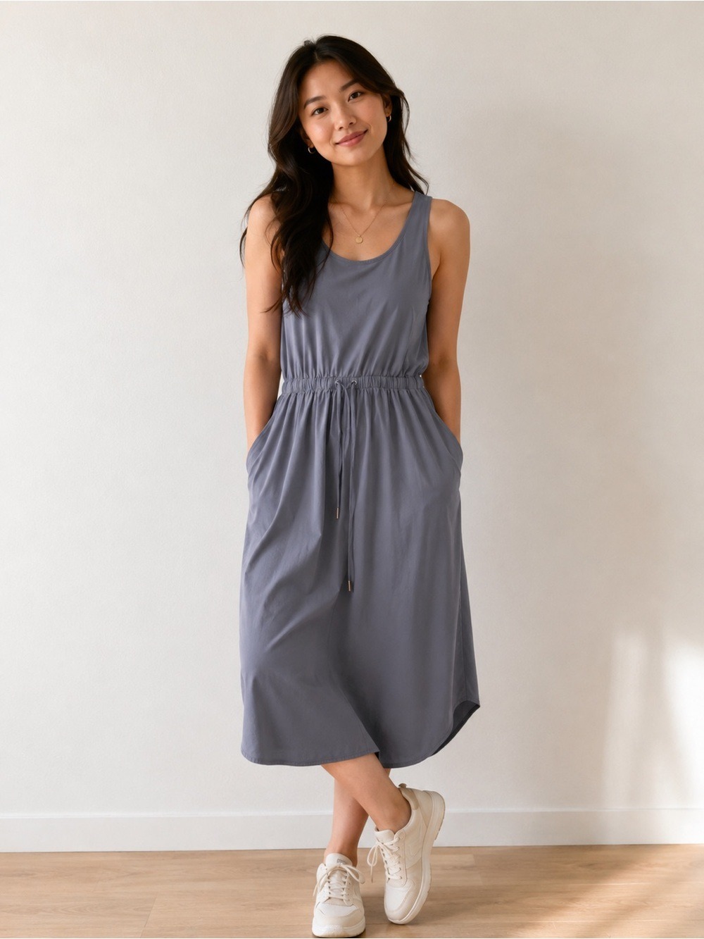 CALIA by Carrie Underwood Sleeveless Midi Dress in Slate Blue